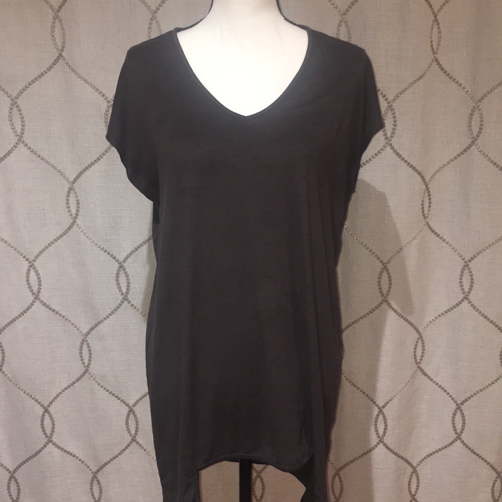 Grey suede like unique top like NEW